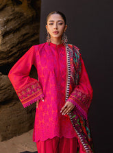 Zainab Chottani Chikankari Lawn Suits Unstitched 3 Piece ZC24CL D-6B Laali – Summer Collection–